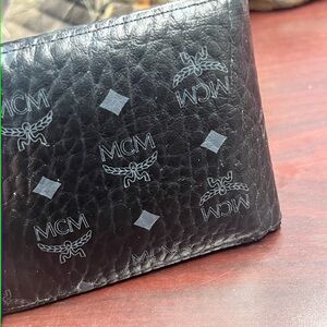 MCM Black Monogram Card Holder